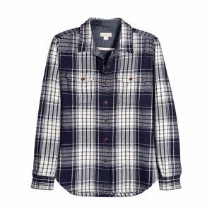 Outerknown Blanket Shirt Long Sleeve Blue Plaid Organic Cotton Shirt Women Sz S